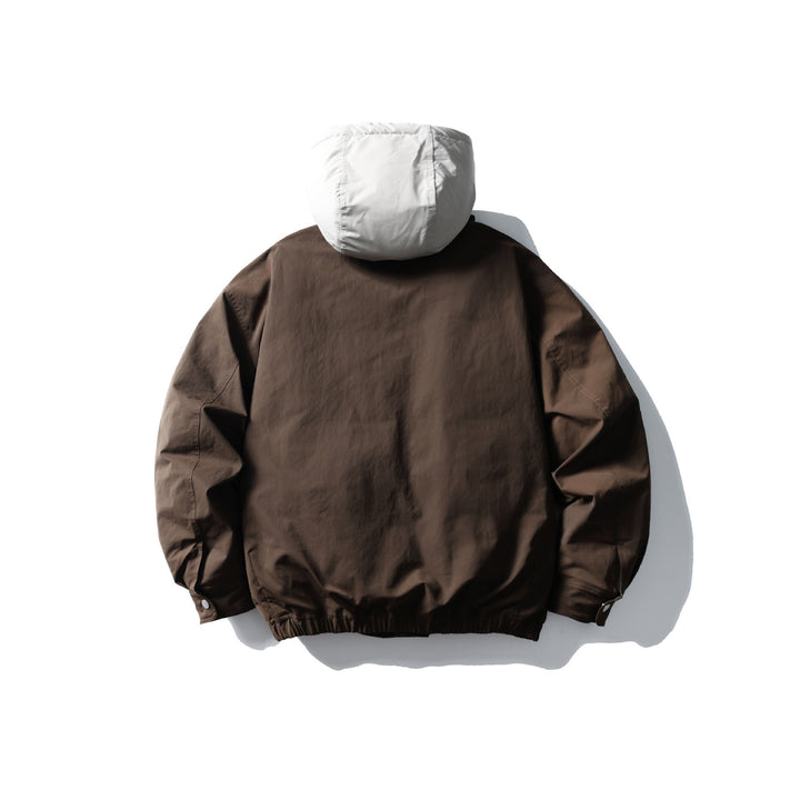 Men's padded transitional jacket with contrasting hood and elastic hem Mune Fashion