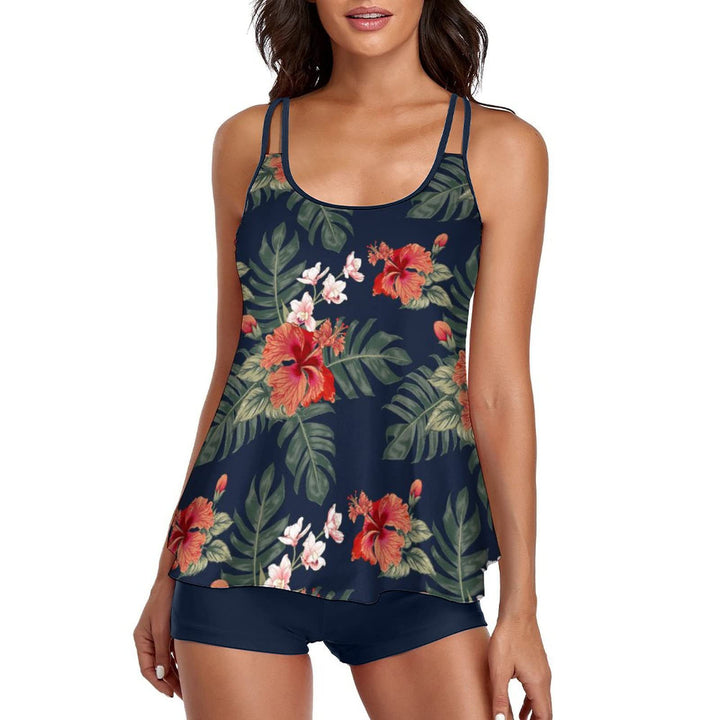 Women's tankini with floral patterns and adjustable straps Mune Fashion