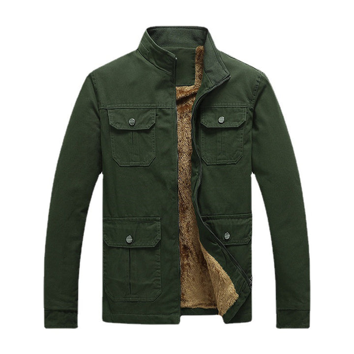 Men's Utility Field Jacket made of cotton canvas with teddy lining and stand-up collar Mune Fashion