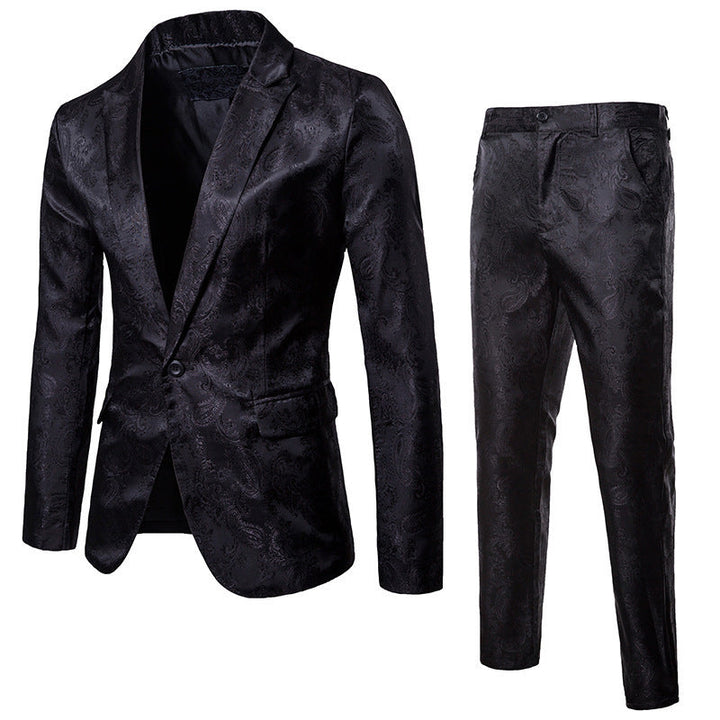 Men's Elegant Suit Set with Fine Paisley Pattern Mune