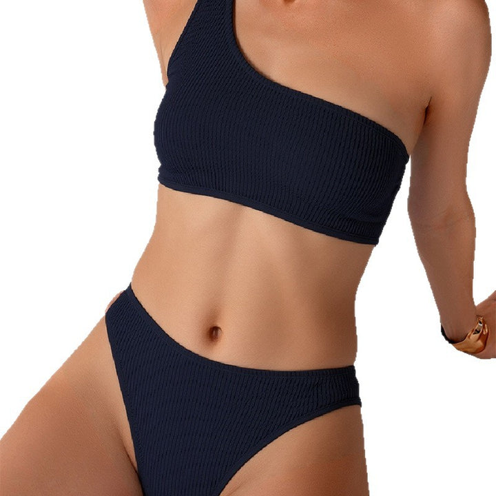Women One-sided Bikini with Fashionable Rib Design Mune Fashion