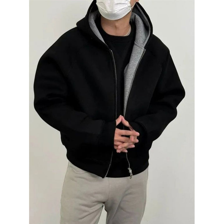 Men's Oversized Hooded Sweat Jacket made of heavy French Terry with Two-Way Zipper Mune Fashion