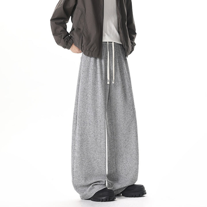 Women Extra Wide Knit Lounge Pants with Drawstring and Elastic Waist Mune Fashion