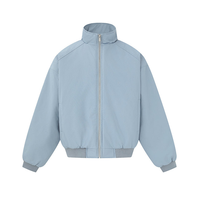 Unisex Boxy-Bomber Jacket with High Stand Collar and Elastic Hem Mune Fashion
