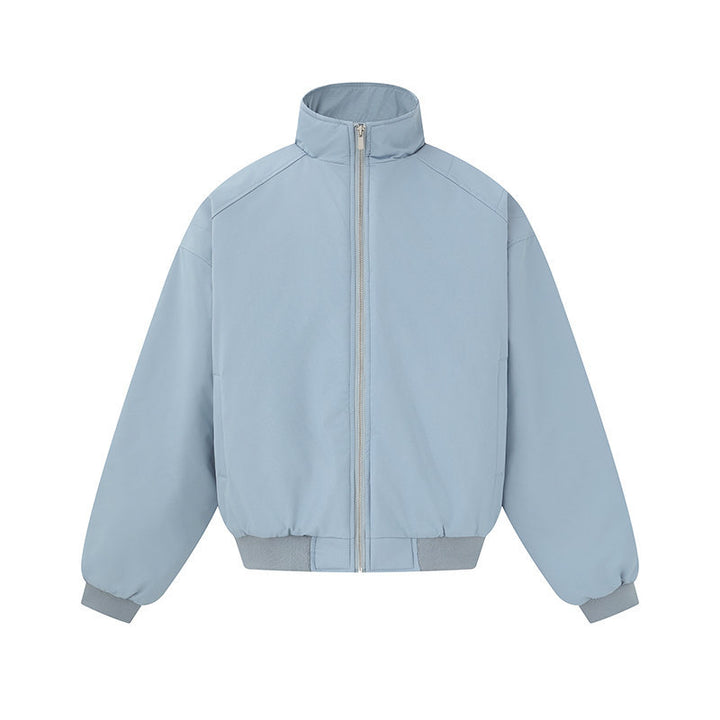 Unisex Boxy-Bomber Jacket with High Stand Collar and Elastic Hem Mune Fashion