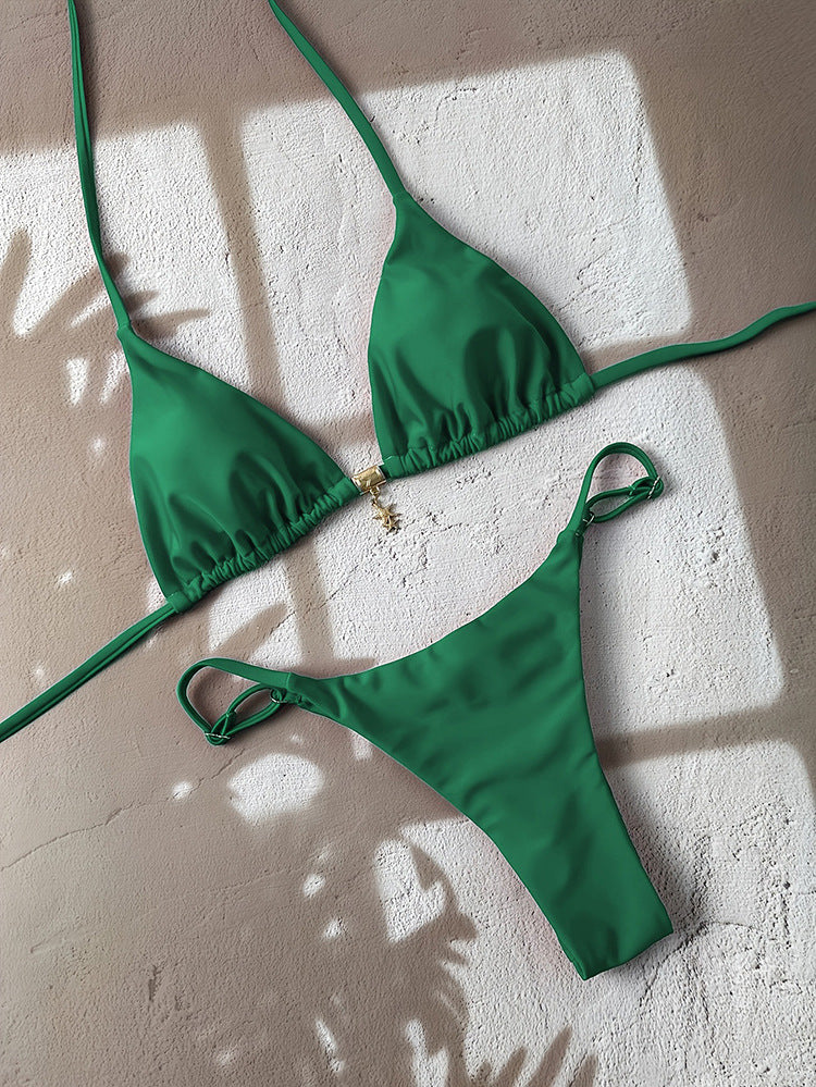 Women's Triangle Bikini Set with Adjustable Straps and Seamless Design Mune Fashion