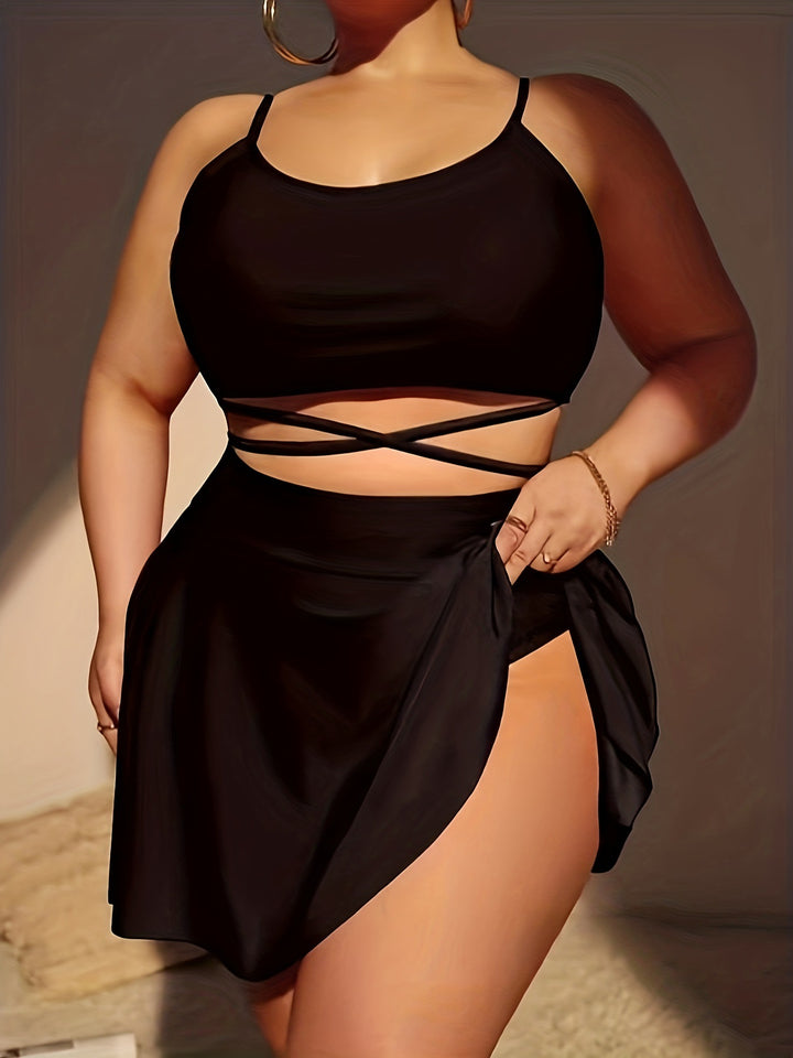 Women’s set consisting of top and skirt with sophisticated crossings Mune Fashion