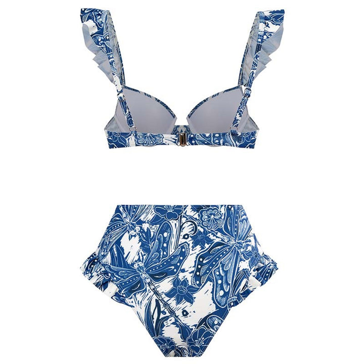 Women's bikini set with ruffled top and high-waisted pants Mune Fashion