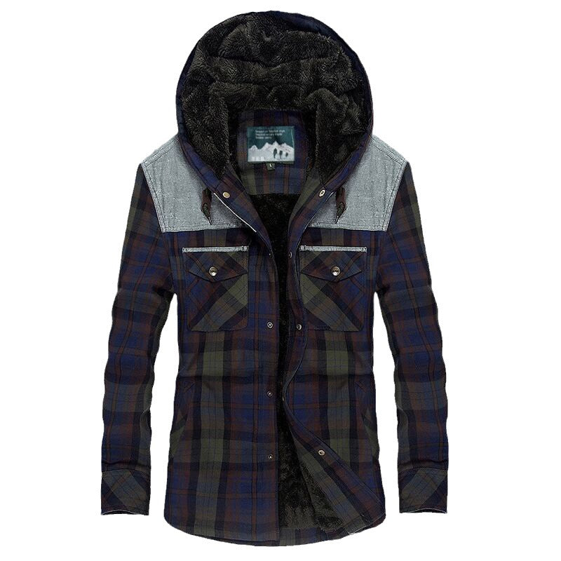 Men's flannel shirt jacket with teddy lining Mune Fashion