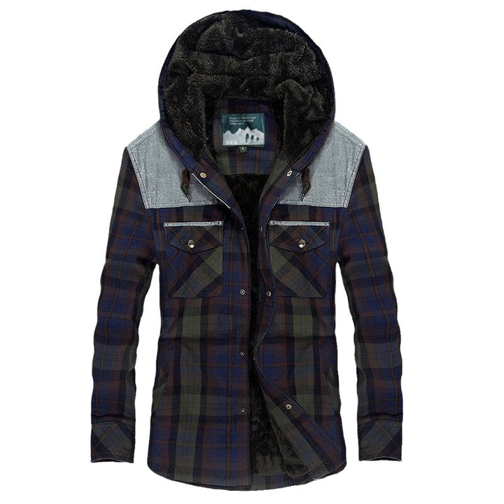 Men's flannel shirt jacket with teddy lining Mune Fashion