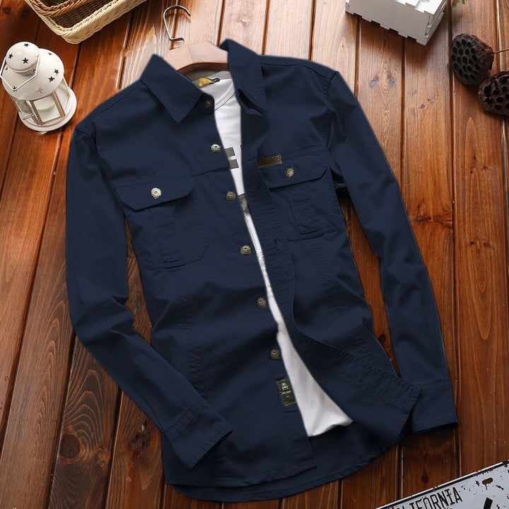 Men's versatile canvas overshirt with flap chest pockets, reinforced seams, and regular fit Mune Fashion