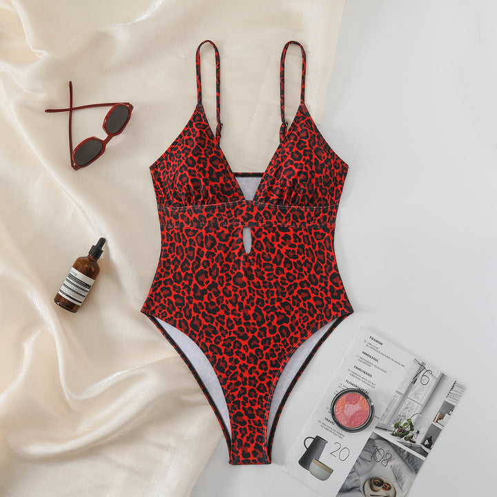 Women's one-piece swimsuit with stylish leopard print Mune Fashion