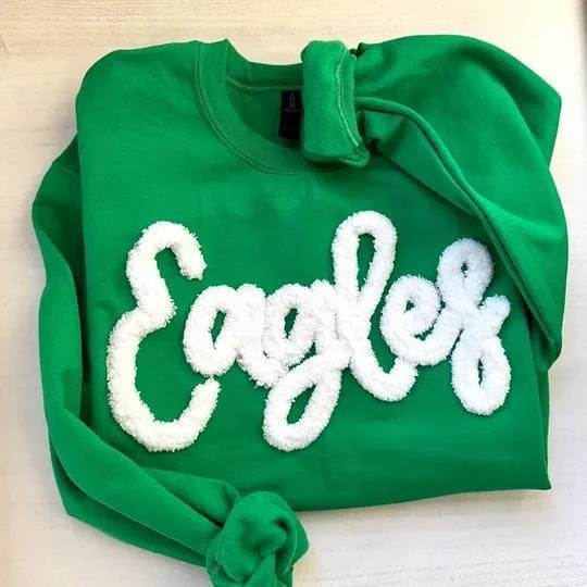 Women’s Round Neck Sweatshirt with Chenille Lettering and Oversized Cut Mune Fashion