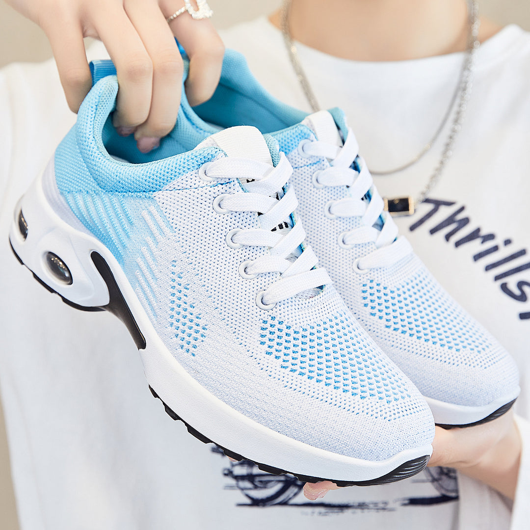 Women's breathable knit sneakers with air-cushioned sole and padded ankle closure Mune Fashion