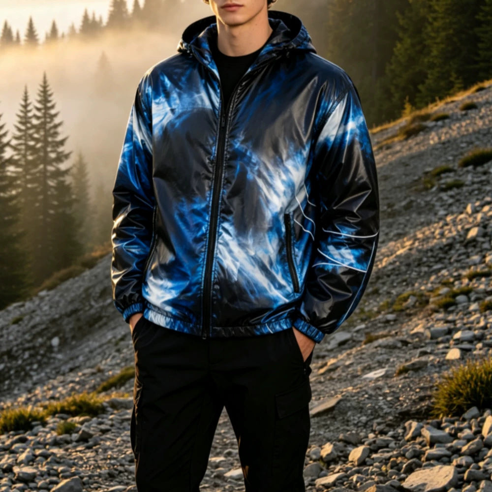 Men's sporty windbreaker with modern color accents