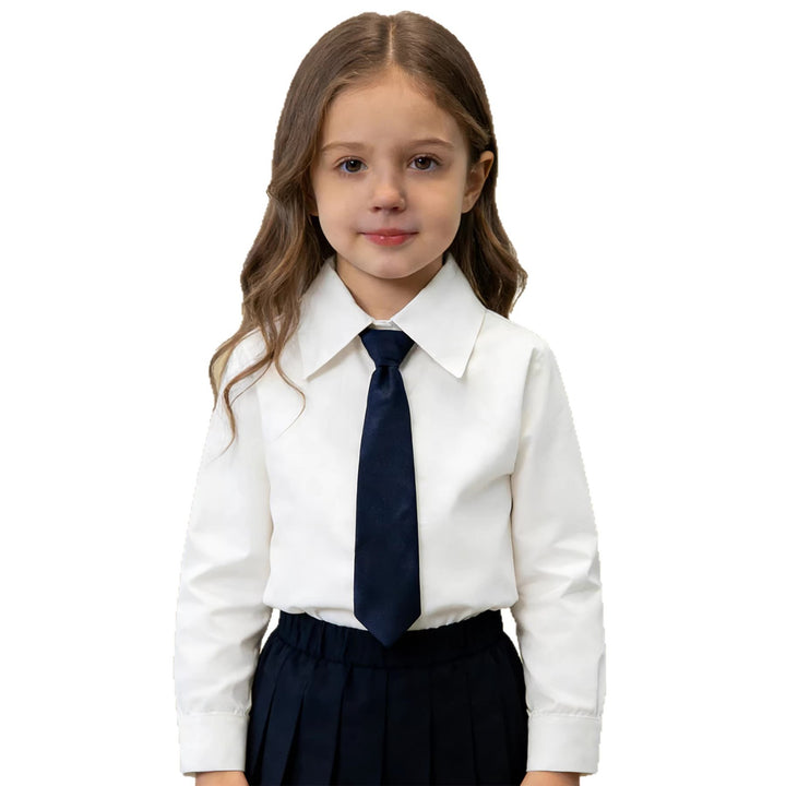 Girls Elegant Shirt with Classic Collar and Tie Mune Fashion