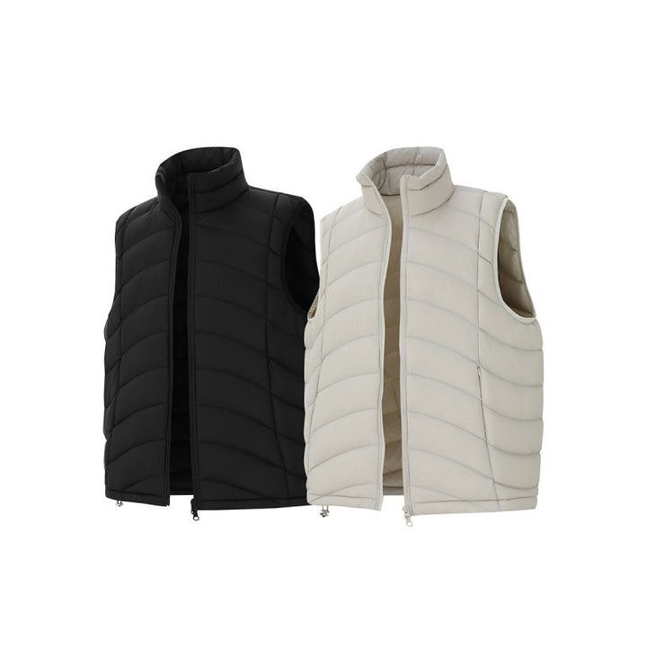 Unisex ultralight down look quilted vest with two-way zipper and stand-up collar Mune Fashion
