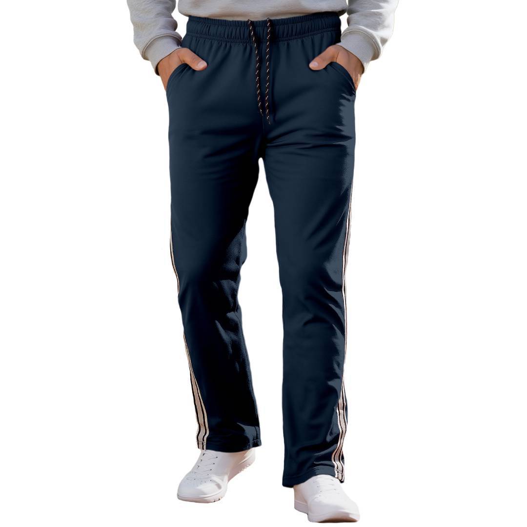 Men's casual training pants with elastic waistband and side contrast stripes Mune Fashion