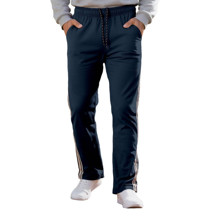 Men's casual training pants with elastic waistband and side contrast stripes Mune Fashion