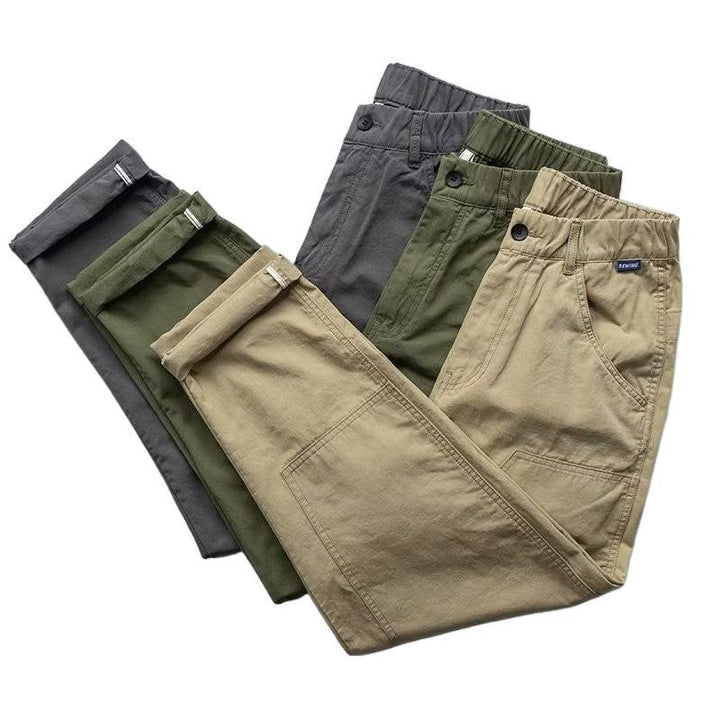 Men's Comfortable Cargo Pants with Elastic Waist and Practical Pockets Mune Fashion