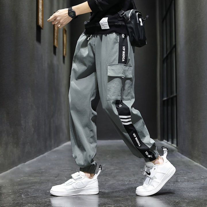 Men's cargo pants with side pockets and elastic waistband Mune Fashion