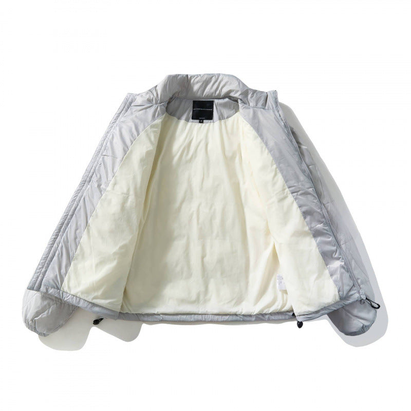 Unisex Ultralight Quilted Short Jacket with Geometric Quilting, Stand-up Collar and Drawstring Hem Mune Fashion
