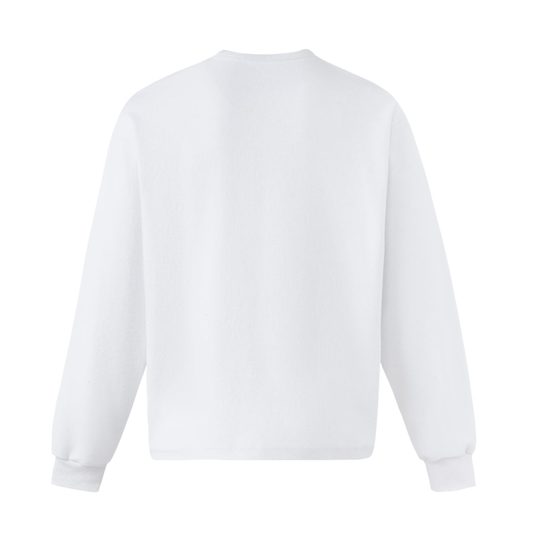 Unisex Oversized Sweatshirt with short Henley placket and blurred graphic print Mune Fashion