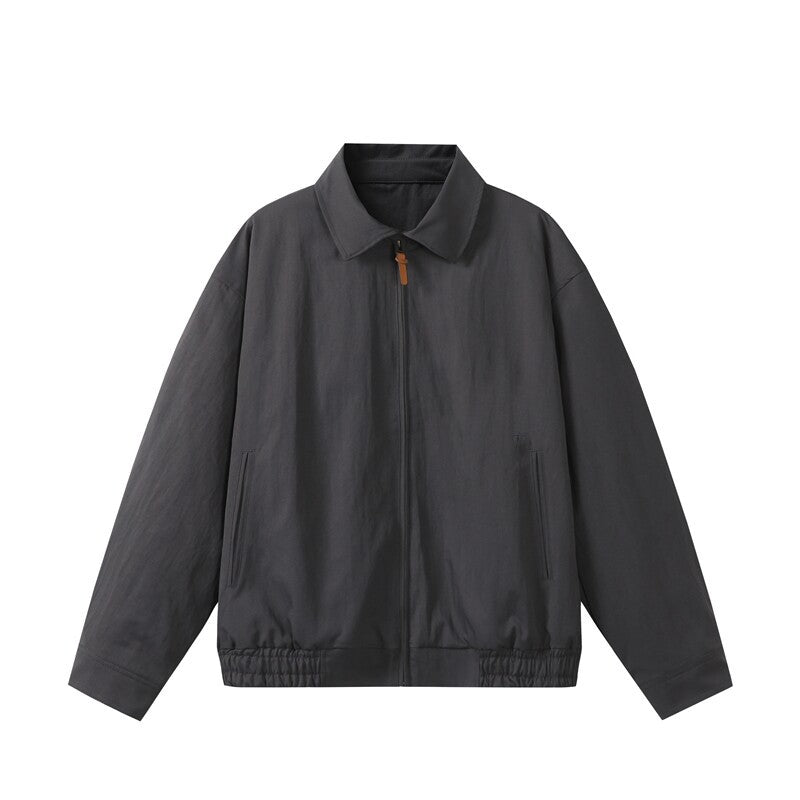 Unisex Lightweight Oversized Transitional Bomber Jacket with Shirt Collar and Elastic Hem Mune Fashion