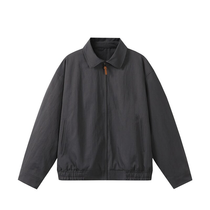 Unisex Lightweight Oversized Transitional Bomber Jacket with Shirt Collar and Elastic Hem Mune Fashion