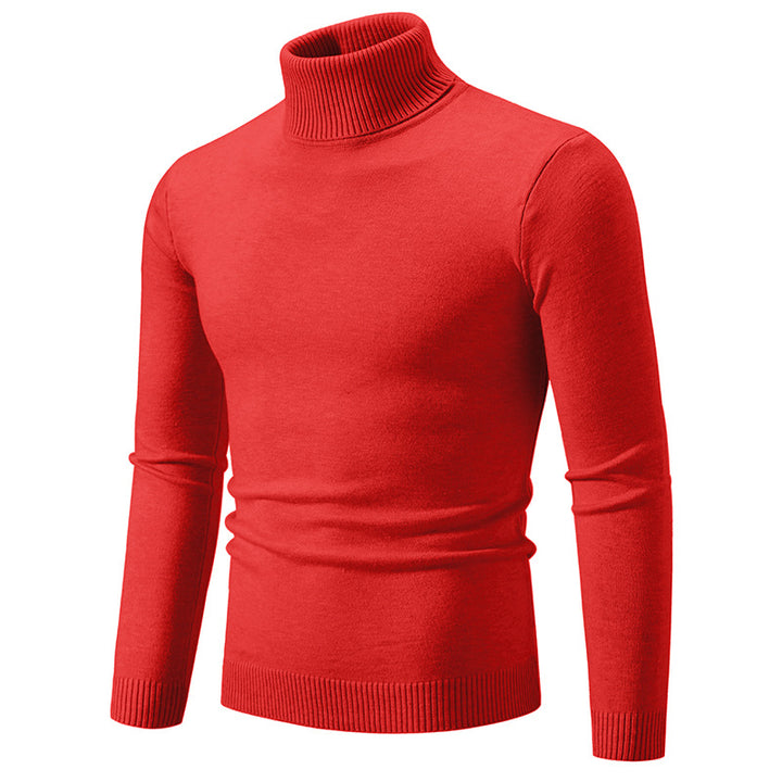 Men's Slim-Fit Turtleneck Sweater made of fine knit with ribbed stand collar and elastic waistband Mune Fashion