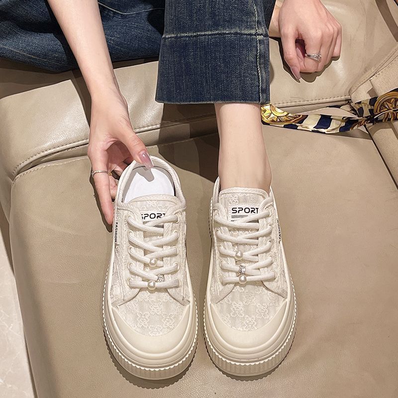 Women's Lace-Up Platform Sneakers with Decorative Details Mune Fashion