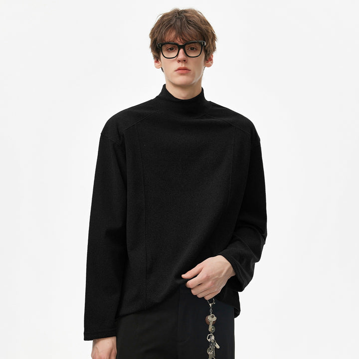 Men's Oversize Turtleneck Sweater made of soft cotton blend with raglan sleeves Mune Fashion
