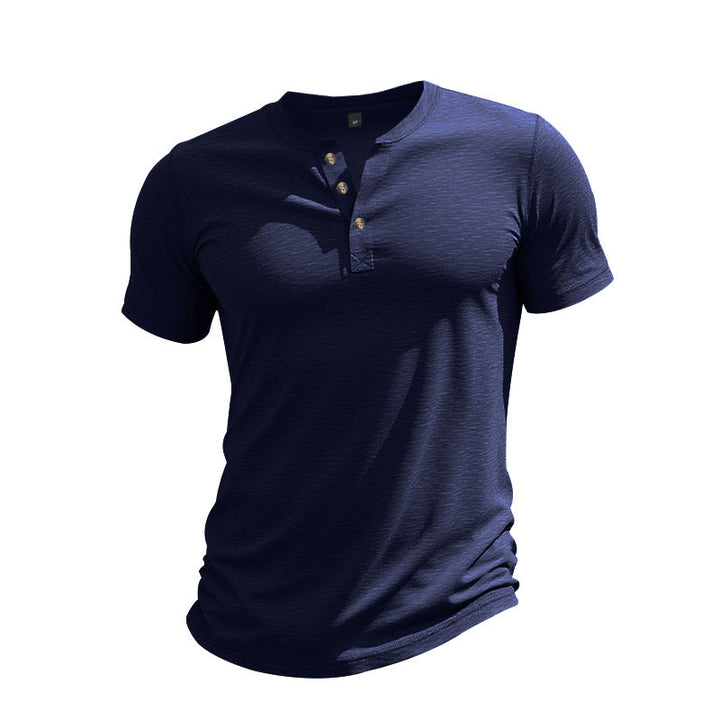 Men's Short Sleeve Henley T-Shirt made of soft cotton with decorative button placket Mune Fashion
