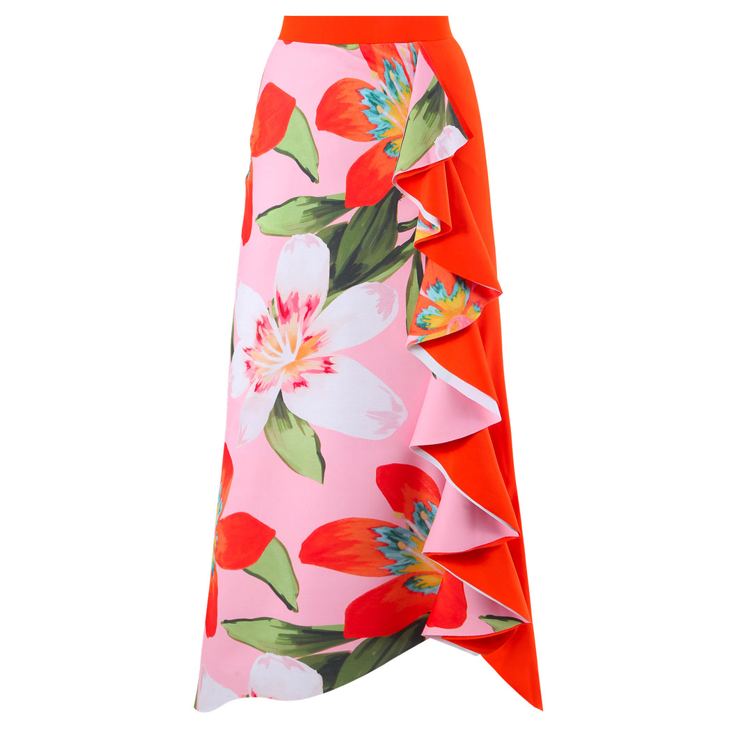 Women's swimsuit set with floral one-piece and elegant wrap skirt Mune Fashion