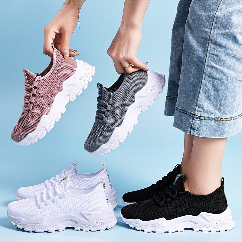 Ladies nan breathable knit slip-on sneakers with sock-like shaft and profiled platform heel Mune Fashion