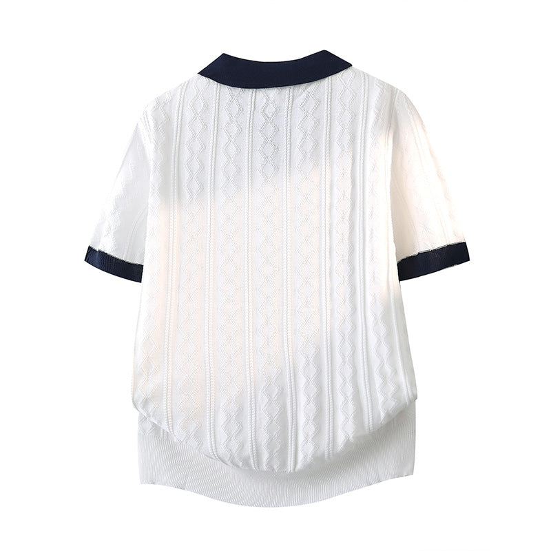 Women Elegant Polo Short Sleeve Shirt Mune Fashion