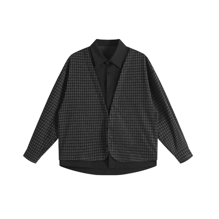 Women's oversized shirt jacket in layering look with check pattern Mune Fashion
