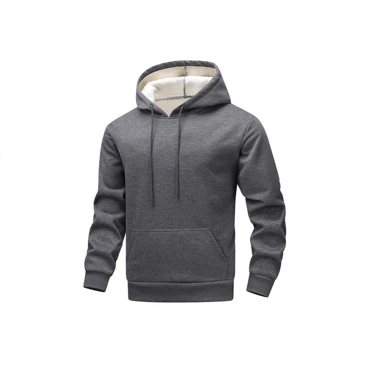 Men's Cozy Teddy Fleece Hoodie with Sherpa Lining and Kangaroo Pocket Mune Fashion