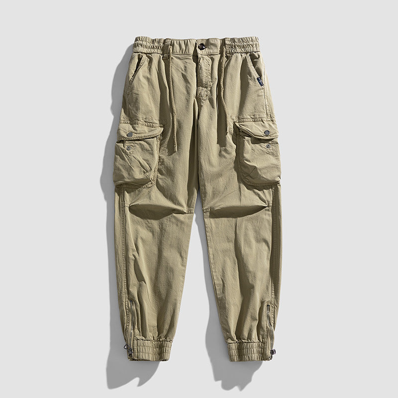 Herren Cargohose im Joggerstil mit elastischem Komfortbund, Multifunktionalen Klapp‑Utility‑Taschen und Knöchelreißverschluss Mune Fashion