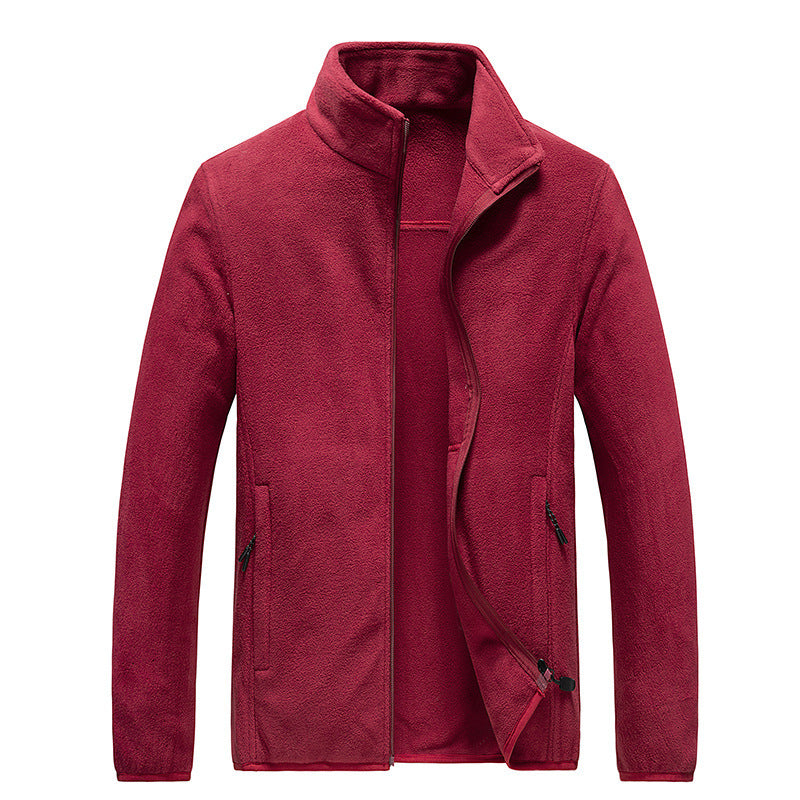 Men's fleece jacket with full zip, stand-up collar, and practical zip pockets Mune Fashion