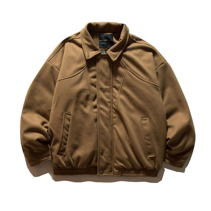 Men's Padded Bomber Jacket in Oversized Style with Shirt Collar and Elastic Hem Mune Fashion