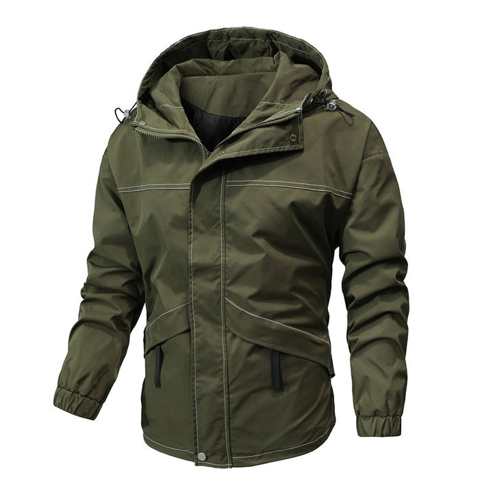 Men's Lightweight Urban Bomber with Stand Collar, Zip Arm Pocket, and Ribbed Cuffs Mune Fashion