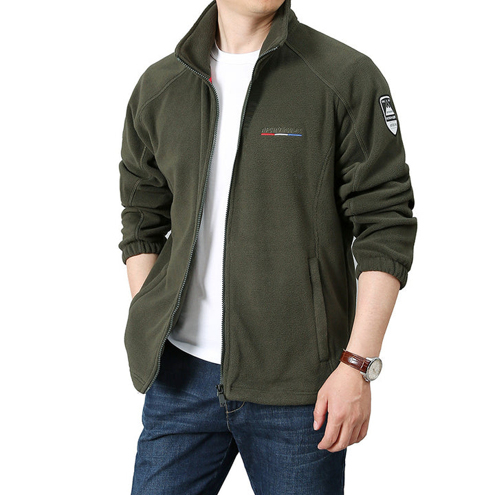 Men's fleece outdoor jacket with stand-up collar and full zip Mune Fashion