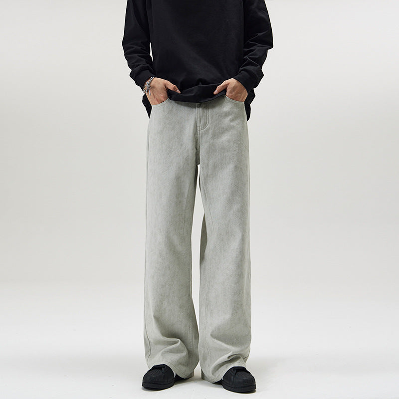 Men's baggy jeans with culotte-inspired cut made of stonewashed denim Mune Fashion