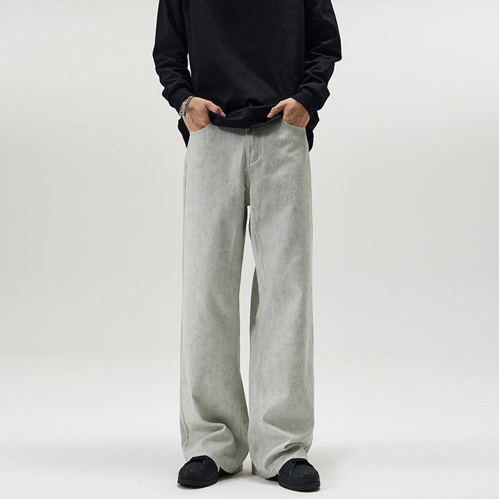 Men's baggy jeans with culotte-inspired cut made of stonewashed denim Mune Fashion
