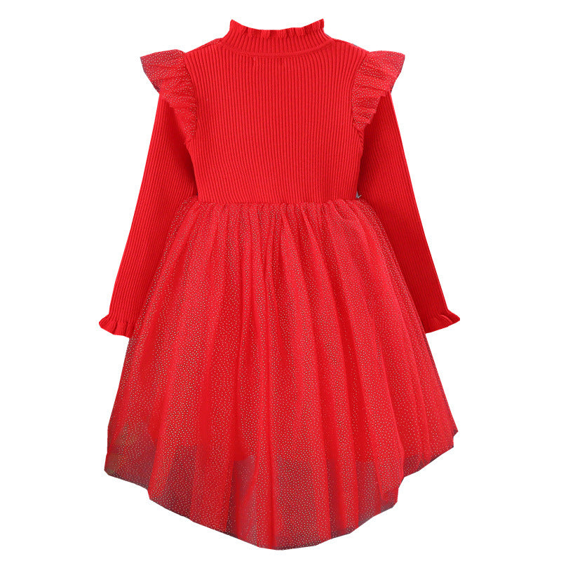 Girls Festive Tulle Dress with Sequins and Bow Detail Mune Fashion