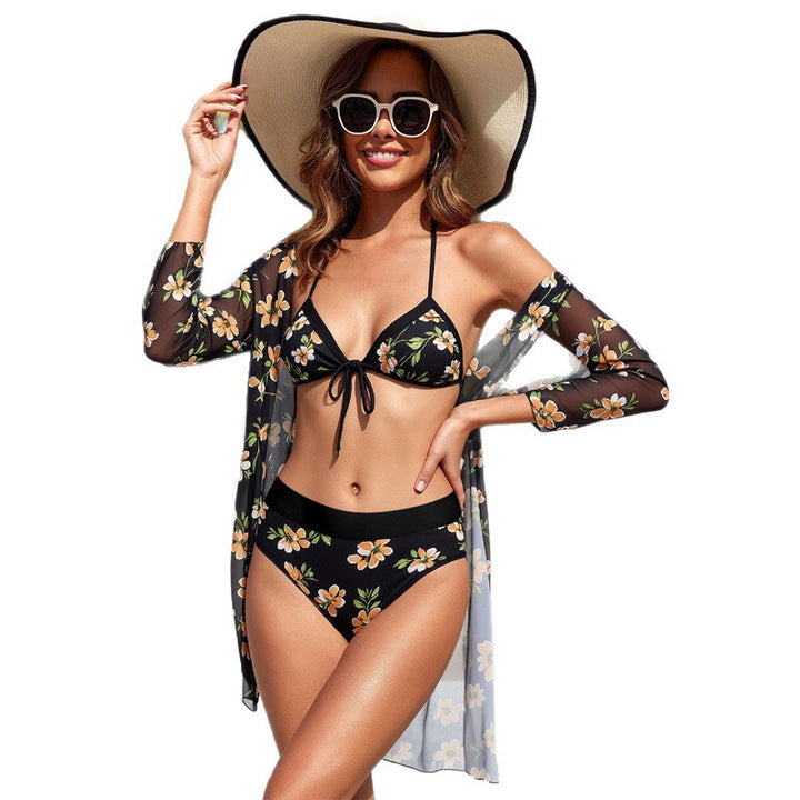 Women's bikini set with floral wrap top and high-waisted bottom Mune Fashion
