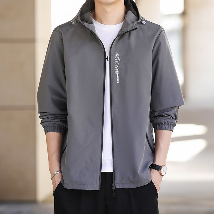 Men's Light Outdoor Jacket with Adjustable Hood Mune Fashion