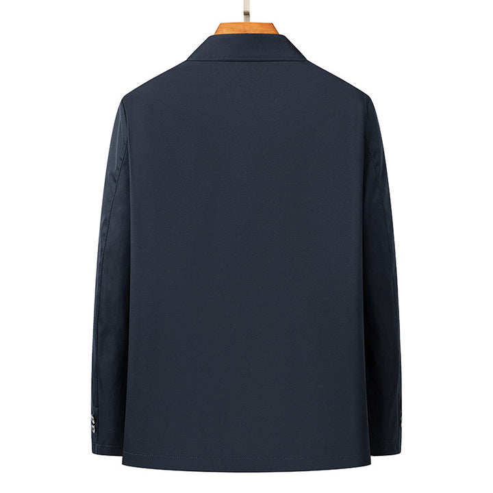 Men's short coat with minimalist design and checkered inner lining Mune Fashion