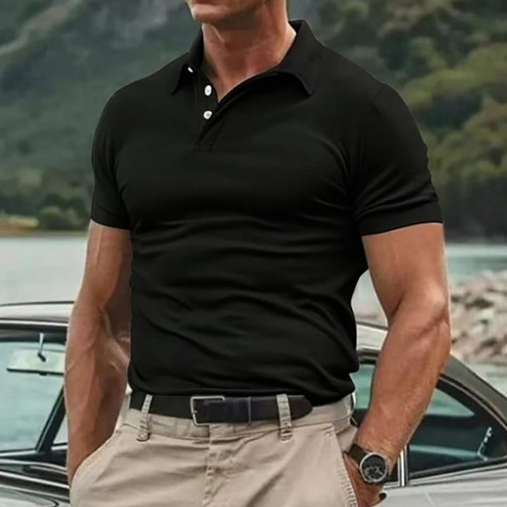 Men's breathable cotton polo shirt short sleeves with classic collar and ribbed cuffs Mune Fashion